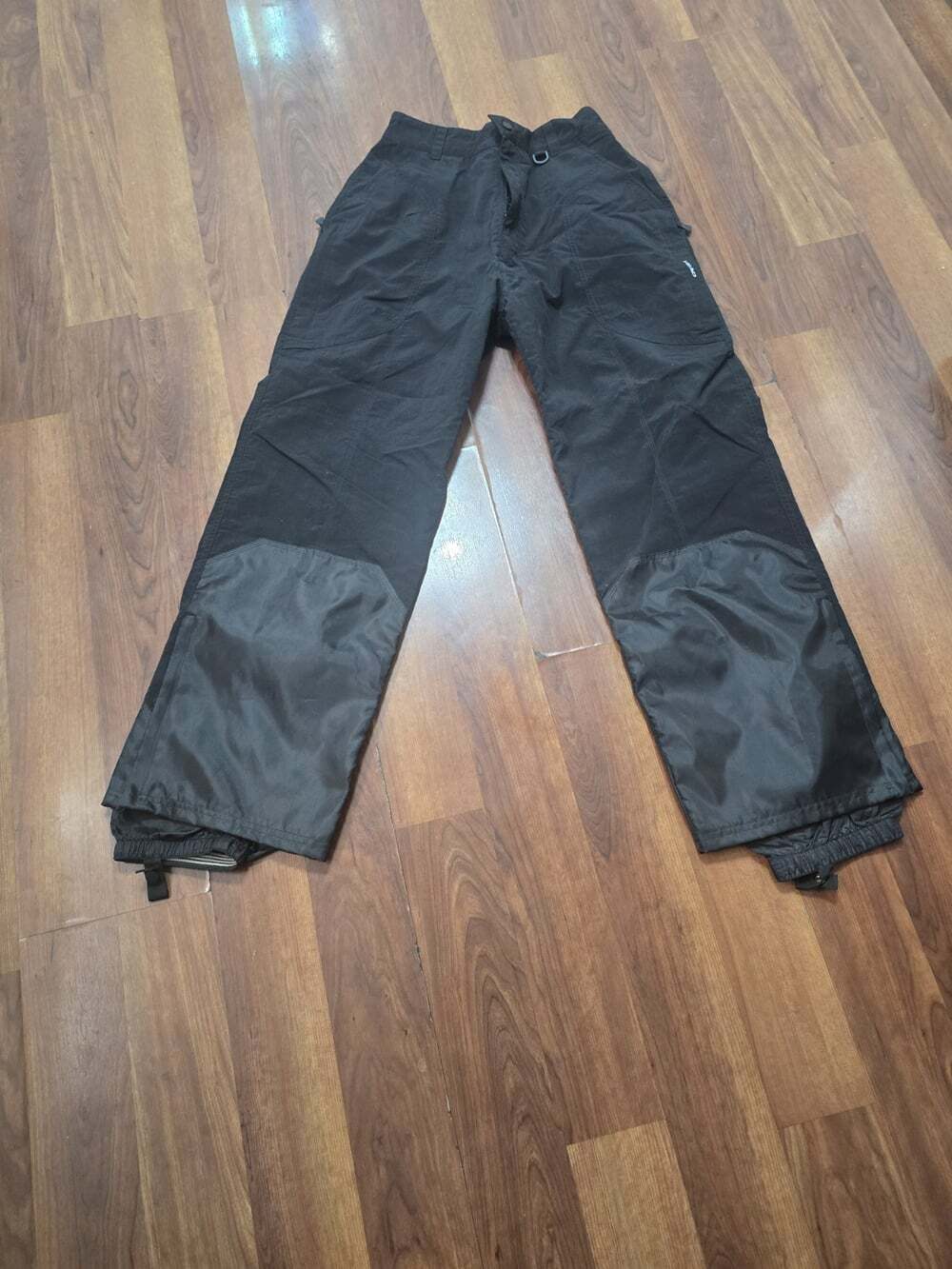 HEAD Snow Pants Womens Medium Black Nylon Lined Elastic Waist Ski Winter Pockets
